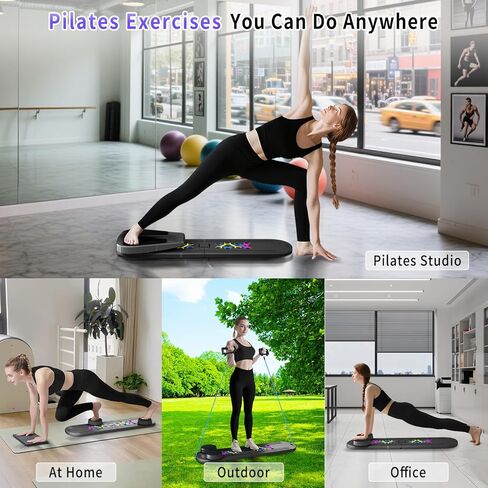 لوحة بيلاتيس ، مصلح بيلاتيس قابل للطي تم تعيينه للتمرين المنزلي مع مؤقت ، آلة مصلحة محمولة متعددة الوظائف 6 في 1 in Kuwait