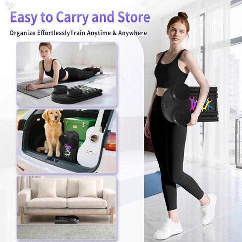 لوحة بيلاتيس ، مصلح بيلاتيس قابل للطي تم تعيينه للتمرين المنزلي مع مؤقت ، آلة مصلحة محمولة متعددة الوظائف 6 في 1 in Kuwait
