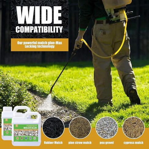 Mulch Glue for Landscaping 1GAL, Super Lock Down Sticky Rock Glue for Landscaping, Mulch Gravel Binder Stabilizer 4L, Garden Stone Adhesive for Landscape Maintenance in Kuwait