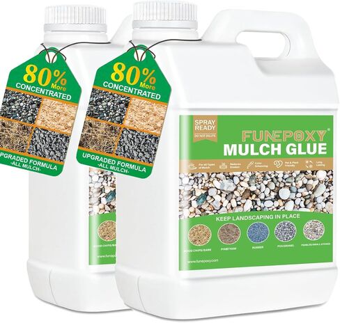 Mulch Glue for Landscaping 1GAL, Super Lock Down Sticky Rock Glue for Landscaping, Mulch Gravel Binder Stabilizer 4L, Garden Stone Adhesive for Landscape Maintenance in Kuwait