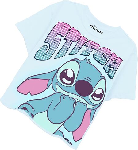 Disney Girls Lilo and Stitch Biker Shorts and T-Shirt- Little and Big Girls Sizes 4-16 in Saudi Arabia