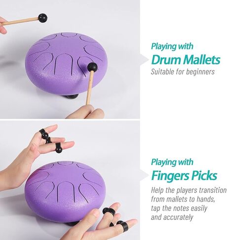 طبل المطر للحديقة الخارجية - طبل اللسان الصلب 6 بوصات 8 ملاحظات in Kuwait