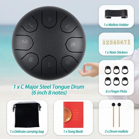 Rain Drum for Outside Garden - Steel Tongue Drum 6 Inches 8 Notes in Kuwait