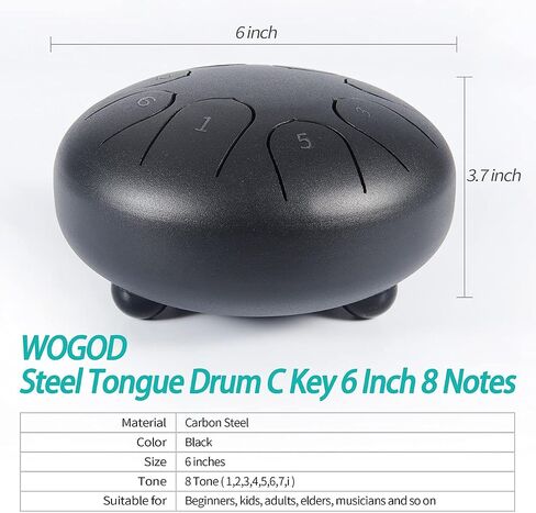 Rain Drum for Outside Garden - Steel Tongue Drum 6 Inches 8 Notes in Kuwait