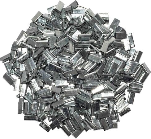 Brock 1/2 Inch Metal Open Gripping Seals for Polypropylene Strapping 1 1/4 Inch x 1/2 Inch x 1/4 Inch 2000 Piece Box in Saudi Arabia