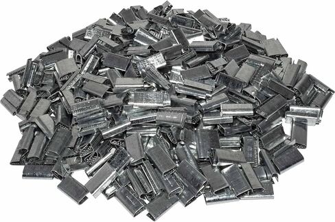 Brock 1/2 Inch Metal Open Gripping Seals for Polypropylene Strapping 1 1/4 Inch x 1/2 Inch x 1/4 Inch 2000 Piece Box in Saudi Arabia
