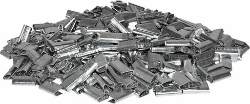 Brock 1/2 Inch Metal Open Gripping Seals for Polypropylene Strapping 1 1/4 Inch x 1/2 Inch x 1/4 Inch 2000 Piece Box in Saudi Arabia