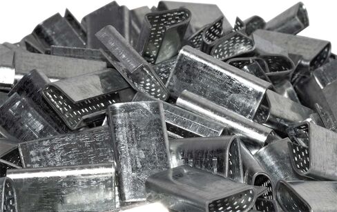 Brock 1/2 Inch Metal Open Gripping Seals for Polypropylene Strapping 1 1/4 Inch x 1/2 Inch x 1/4 Inch 2000 Piece Box in Saudi Arabia