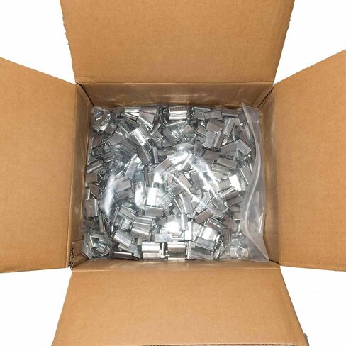 Brock 1/2 Inch Metal Open Gripping Seals for Polypropylene Strapping 1 1/4 Inch x 1/2 Inch x 1/4 Inch 2000 Piece Box in Saudi Arabia