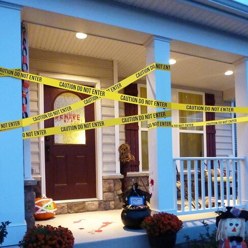 لفة شريط تحذير أصفر لا تدخل ، شريط تحذير الهالوين 3 "× 330 قدم - حاجز السلامة مخاطر تحذير شريط الحاجز للخطر/المناطق الخطرة ، التصميم المقاوم للدموع in Kuwait