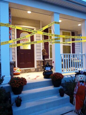 لفة شريط تحذير أصفر لا تدخل ، شريط تحذير الهالوين 3 "× 330 قدم - حاجز السلامة مخاطر تحذير شريط الحاجز للخطر/المناطق الخطرة ، التصميم المقاوم للدموع in Kuwait