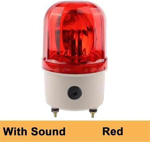 Rotating Beacon Warning Buzzer LTE-1101J/NO Sound Strobe Alarm Lamp DC12V24V AC220V Yellow Blue Red Green Signal Indicator Light(Red with Sound,AC110V) in Saudi Arabia