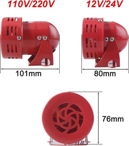 12V DC 24V DC 220V AC 110V AC RED MINI MINE SERER Seren Industrial Sound Sound Guard ضد السرقة MS-190 (AC 110V) in Saudi Arabia