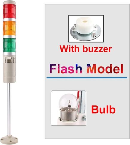 DC 12V 24V 110V 220V البرج الصناعي تحذير إشارة تحذير LGP-505 مؤشر مصباح ثابت LED مع ألوان صاخبة (Khaki Dark ، DC 24V) in Kuwait