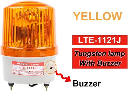 AC110V 220V DC12V/24V Warning Alarm Construction Lamp Bulb Rotating Beacon Traffic Light Siren LTE-1121 with/No Buzzer Sound(Blue,DC 12V) in Kuwait