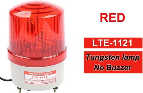 AC110V 220V DC12V/24V Warning Alarm Construction Lamp Bulb Rotating Beacon Traffic Light Siren LTE-1121 with/No Buzzer Sound(Blue,DC 12V) in Kuwait
