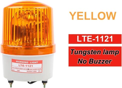 AC110V 220V DC12V/24V Warning Alarm Construction Lamp Bulb Rotating Beacon Traffic Light Siren LTE-1121 with/No Buzzer Sound(Blue,DC 12V) in Kuwait