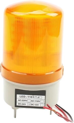 LED-1101J فلاش تحذير من طوارئ طوارئ مع طوارئ الجرس الأحمر الأزرق الأخضر مؤشر مصباح DC12V 24V AC220V 110V (أصفر ، AC 110V) in Kuwait