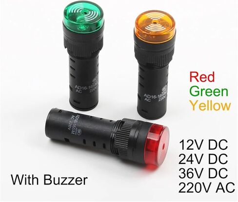 20PCS AD16-16SM 16MM 12V 24V 36V 220V إشارة الفلاش ضوء التحذير الأحمر تحذير الجرس المنبه مؤشر البلاستي in Kuwait