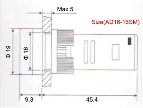 20PCS AD16-16SM 16MM 12V 24V 36V 220V إشارة الفلاش ضوء التحذير الأحمر تحذير الجرس المنبه مؤشر البلاستي in Kuwait
