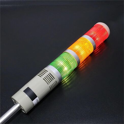 DC 12V 24V 110V 220V البرج الصناعي تحذير إشارة فلاش ثابت LGP-505 مصباح مؤشر LED مع الجرس (ضوء ثابت 24V) in Kuwait