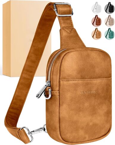 Vantamo Sling Bag for Women Adjustable Strap, RFID & Anti-Pickpocket Clip Cross Body Bags for Women, PU Leather Pack in Saudi Arabia