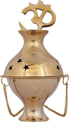 Indian Consigners Brass Altar Incense Charcoal Burner Holder with Chain (Cross) in Saudi Arabia