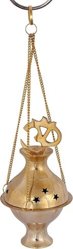 Indian Consigners Brass Altar Incense Charcoal Burner Holder with Chain (Cross) in Saudi Arabia
