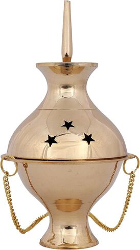 Indian Consigners Brass Altar Incense Charcoal Burner Holder with Chain (Cross) in Saudi Arabia
