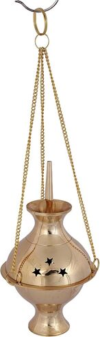 Indian Consigners Brass Altar Incense Charcoal Burner Holder with Chain (Cross) in Saudi Arabia