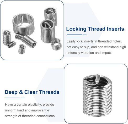 uxcell 50pcs Wire Thread Inserts 8-32 UNC 1.5D(1/4") 304 Stainless Steel Helical Type Coiled Thread Repair Kit Wire Screw Threaded Sleeve Sheath for Mechanical Equipment in Saudi Arabia