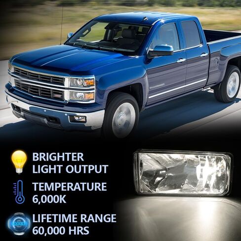 PIT66 Fog Lights, Compatible with 2007-2015 Chevy Silverado 1500/07-14 Silverado 2500HD 3500HD/ 07-13 Chevy Avalanche/ 07-08 Cadillac Escalade, Front Left & Right Fog Lamps, Clear in Saudi Arabia