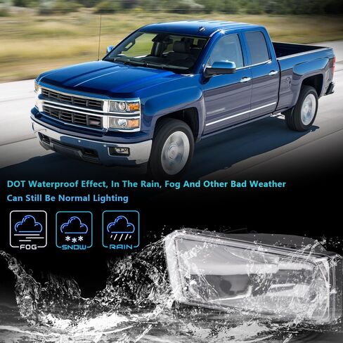 PIT66 Fog Lights, Compatible with 2007-2015 Chevy Silverado 1500/07-14 Silverado 2500HD 3500HD/ 07-13 Chevy Avalanche/ 07-08 Cadillac Escalade, Front Left & Right Fog Lamps, Clear in Saudi Arabia