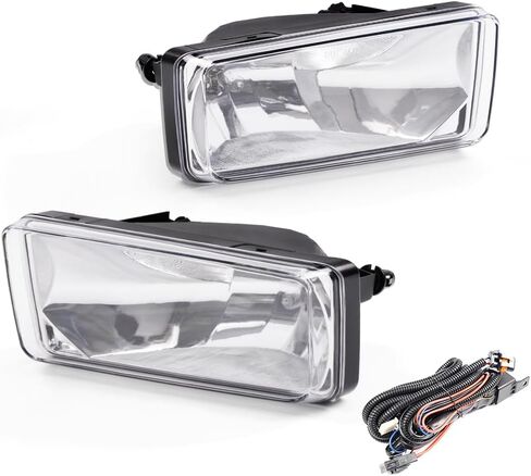 PIT66 Fog Lights, Compatible with 2007-2015 Chevy Silverado 1500/07-14 Silverado 2500HD 3500HD/ 07-13 Chevy Avalanche/ 07-08 Cadillac Escalade, Front Left & Right Fog Lamps, Clear in Saudi Arabia