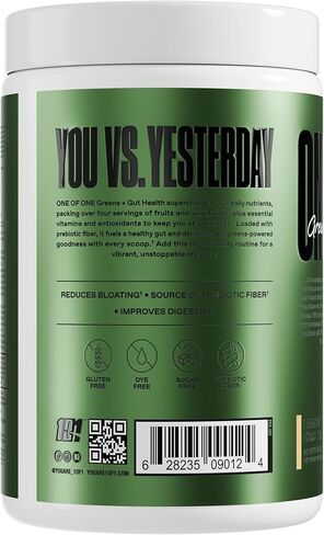 واحد من بودرة الخضراء والغوت - Superfood Greens مع البريبايوتيك ، والبروبيوتيك والإنزيمات الهضمية لصحة الأمعاء ، والمناعة والطاقة ، لا محليات اصطناعية - التوت المختلط ، 30 خدمة in Kuwait