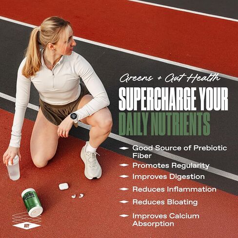 واحد من بودرة الخضراء والغوت - Superfood Greens مع البريبايوتيك ، والبروبيوتيك والإنزيمات الهضمية لصحة الأمعاء ، والمناعة والطاقة ، لا محليات اصطناعية - التوت المختلط ، 30 خدمة in Kuwait