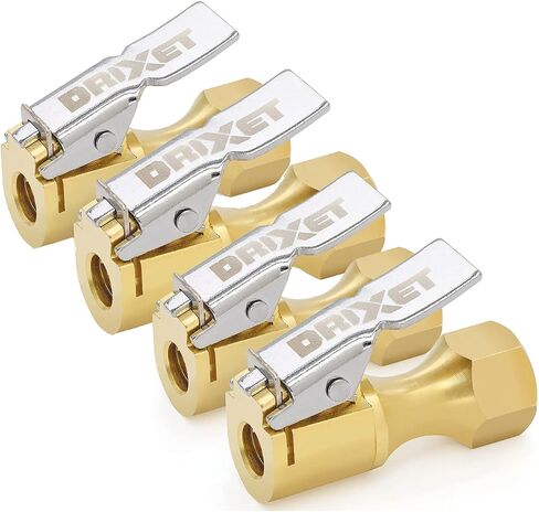 Air Chuck, Closed Flow Heavy-Duty Locking Tire Air Chuck, With Quick Connect, Solid Brass, 1/4 Inch Female NPT Thread, 250 PSI, Fits Most Air Hose, Air Inflators, - 2 in a Pack in Saudi Arabia