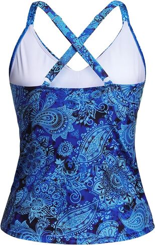Women Tankini Bathing Suit Top - Twist Front V Neck Swim Top Only Cross Tummy Control Swimsuit 2025 in Saudi Arabia