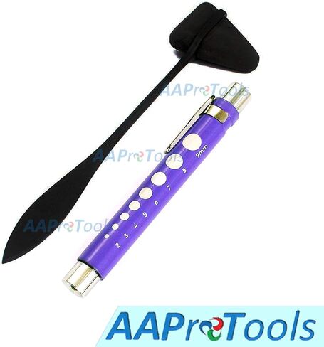 Heavy Duty Reusable Penlight + All Black Coated Percussion Taylor Hammer (Purple Penlight + Hammer) in Saudi Arabia