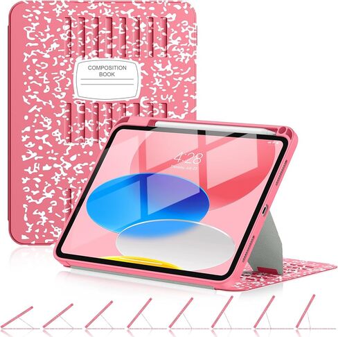 علبة Supveco لـ iPad 10th Generation 10.9 بوصة 2022 مع حامل قلم رصاص-[زوايا المشاهدة المتعددة+الاستيقاظ التلقائي/النوم] ، علبة حامل مغناطي in Kuwait