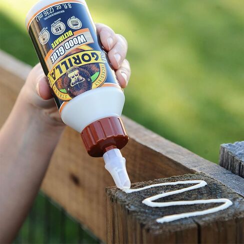Gorilla Ultimate Waterproof Wood Glue, Natural Wood Color, 8 Ounce (Pack of 1) - Waterproof for Indoor or Outdoor Projects and Repairs in Kuwait