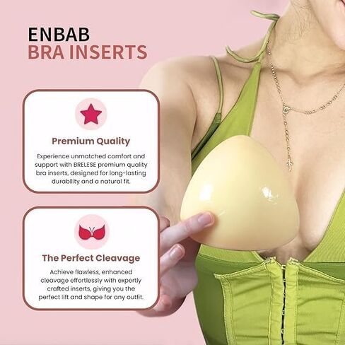 Sticky Push Up Bra Inserts 2 Pairs-Double Sided Sticky Waterproof Bra Pads for Volume in Kuwait