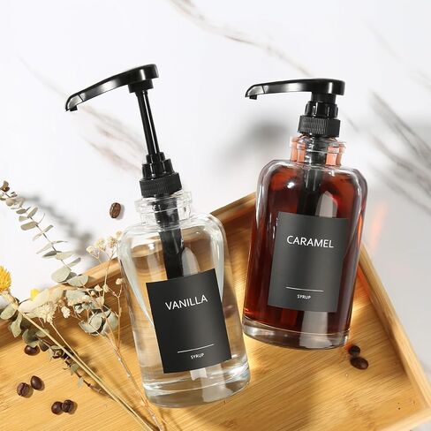إكسسوارات بار المقهى ، موزع شراب مع 1/4 أوقية مضخة سعة كبيرة - موزع مضخة زجاجية للمحطة ، المنظم ، 4 حزمة in Saudi Arabia