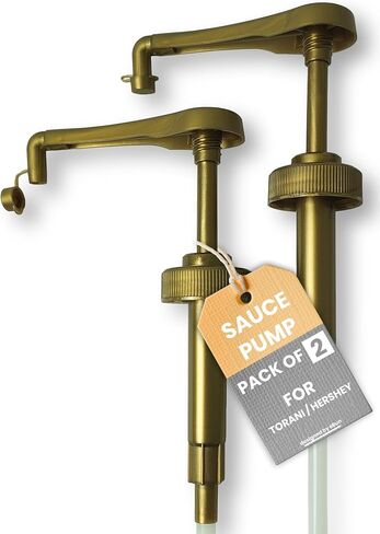 eBun 2-Pack Sauce Pump Dispenser Compatible with 64 oz Torani, Ghirardelli, Davinci, Fontana, Hershey's Containers, Chocolate & Caramel Sauce, Half Gallon & 1 Gallon Pump Dispenser for Popcorn Butter in Saudi Arabia