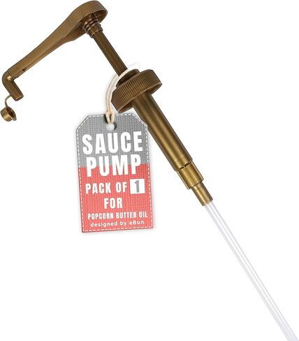 eBun 2-Pack Sauce Pump Dispenser Compatible with 64 oz Torani, Ghirardelli, Davinci, Fontana, Hershey's Containers, Chocolate & Caramel Sauce, Half Gallon & 1 Gallon Pump Dispenser for Popcorn Butter in Saudi Arabia