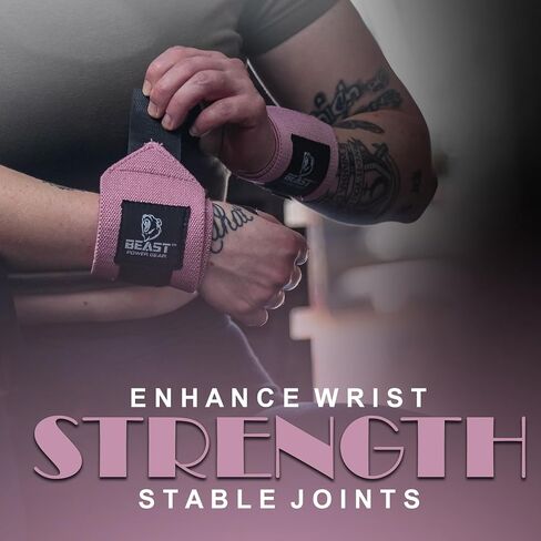 Improved Lifting Support & Stability - Gym Wrist Wraps for Weightlifting 14" Premium Quality Hand Wraps with Thumb Loop - Weight Lifting Wrist Wraps for Pain & Support in Kuwait