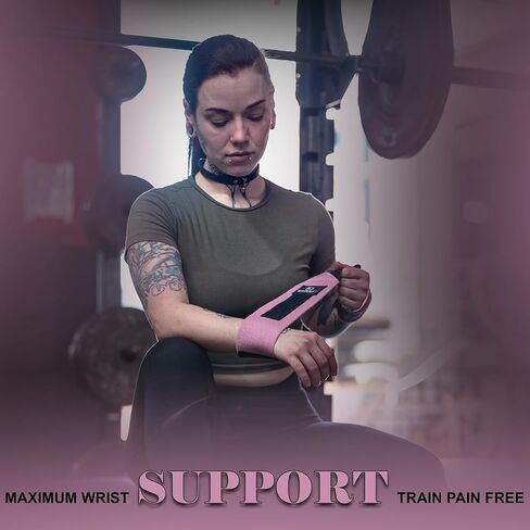 Improved Lifting Support & Stability - Gym Wrist Wraps for Weightlifting 14" Premium Quality Hand Wraps with Thumb Loop - Weight Lifting Wrist Wraps for Pain & Support in Kuwait