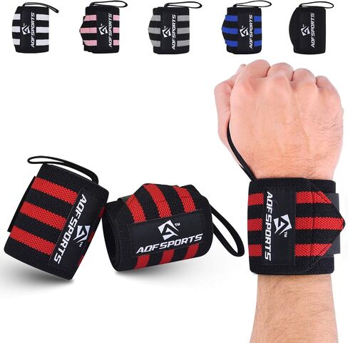AQF Wrist Wraps for Weightlifting - USPA & IPL Approved 18" Gym Wrist Support with Thumb Loop - Heavy Duty Lifting Wrist Straps for Fitness, Workout, Powerlifting, & Bodybuilding (Pair) in Saudi Arabia
