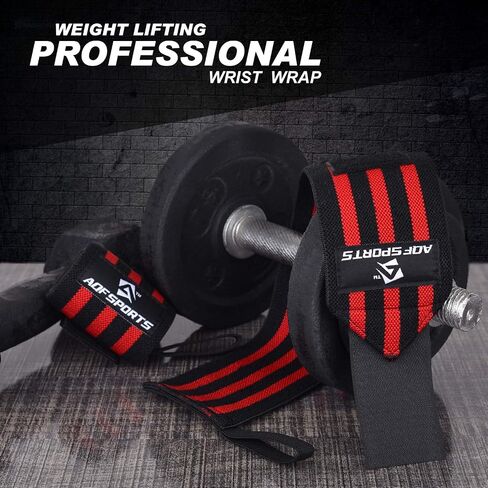 AQF Wrist Wraps for Weightlifting - USPA & IPL Approved 18" Gym Wrist Support with Thumb Loop - Heavy Duty Lifting Wrist Straps for Fitness, Workout, Powerlifting, & Bodybuilding (Pair) in Saudi Arabia