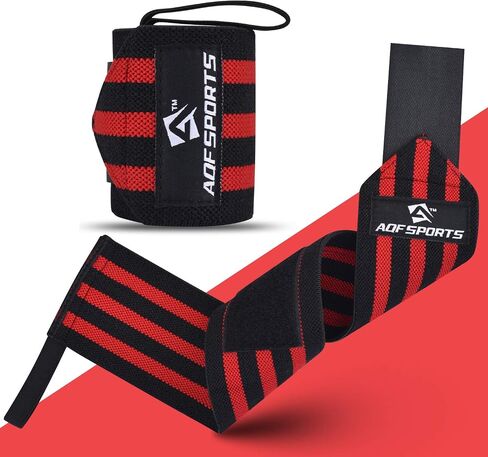 AQF Wrist Wraps for Weightlifting - USPA & IPL Approved 18" Gym Wrist Support with Thumb Loop - Heavy Duty Lifting Wrist Straps for Fitness, Workout, Powerlifting, & Bodybuilding (Pair) in Saudi Arabia